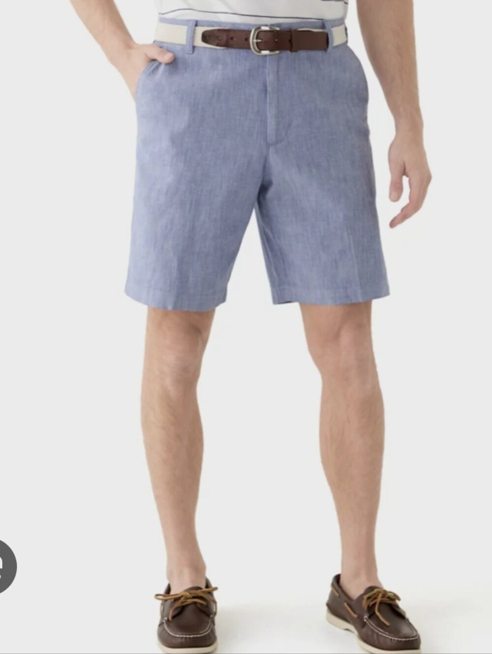 Men's IZOD Saltwater Flat Front 9.5-inch cotton Twill Shorts. 9 inch inseam. EUC